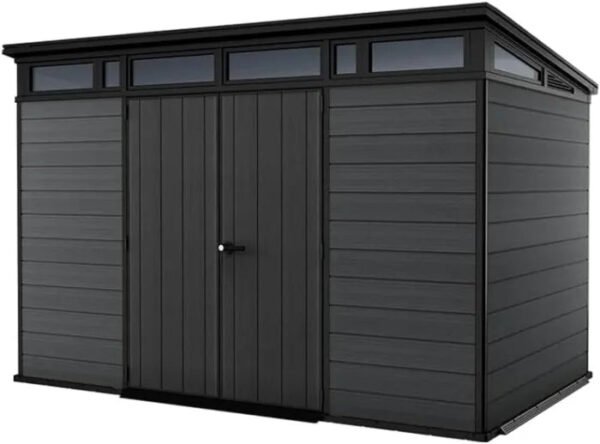 11x 7 Cortina Heavy Duty Plastic Pent Shed – Dark Grey