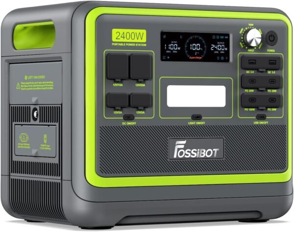 2048Wh Portable Power Station 2400W LiFePO4 Battery Solar Generator with Fast Charging
