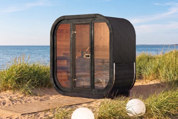 Black Thermowood Sauna Narvik For Two To Three People