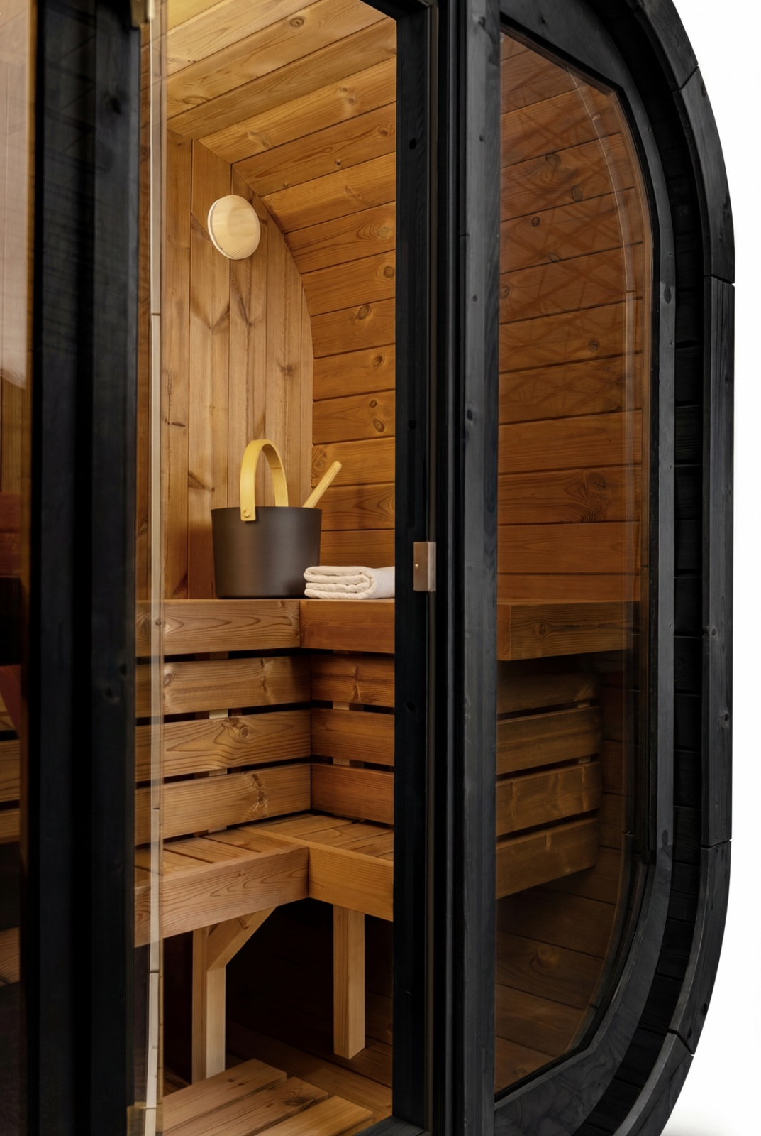Black Thermowood Sauna Narvik For Two To Three People