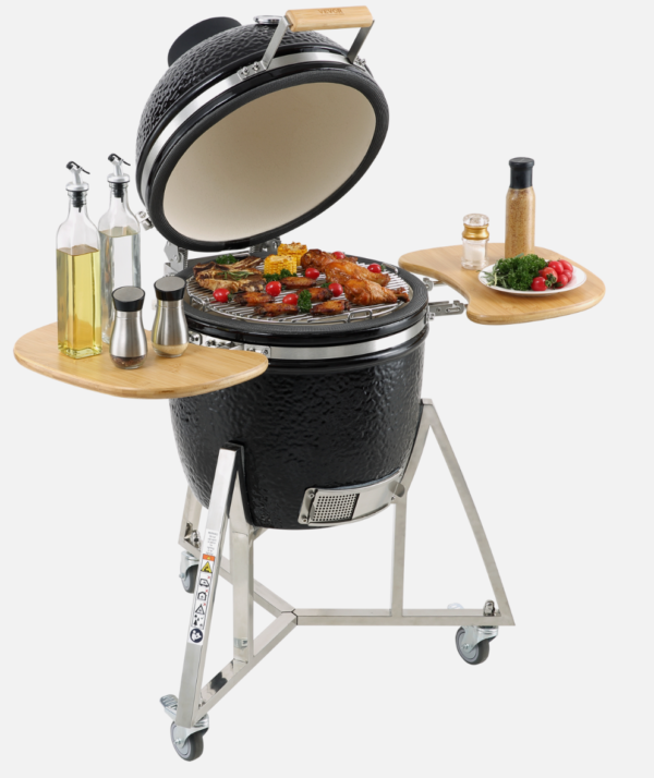 Ceramic Barbecue Grill Smoker Portable Round Outdoor Grill VEVOR 24