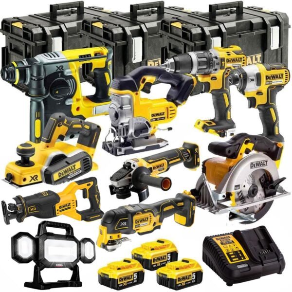 DCKT4T10P4 18V XR 10 Piece Power Tool Kit with 3 x 5.0Ah Batteries & Toughsystem Box