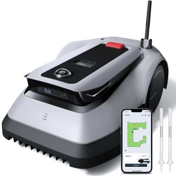 ECOVACS Goat G1-800 Robot Lawnmower No Boundary Wire for Gardens up to 800m2 (AIVI 3D Obstacle Avoidance, Intelligent Path Planning, No-entry Zone