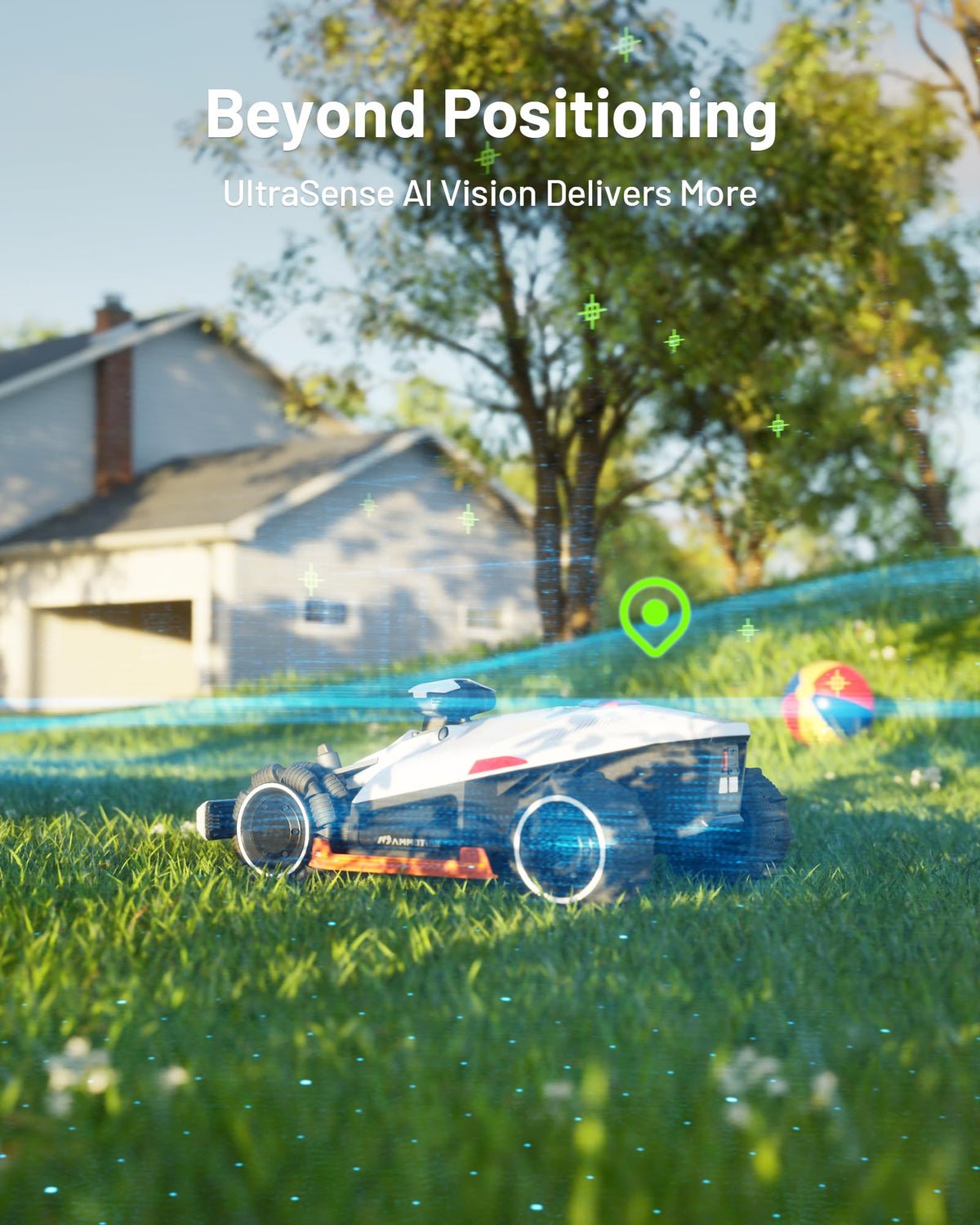 MAMMOTION LUBA 2 AWD 5000X Robot Lawn Mower without Boundary, Recommended 5000 m2, Max. 6000 m2, Auto Mapping UltraSense AI Vision, 80% Gradient