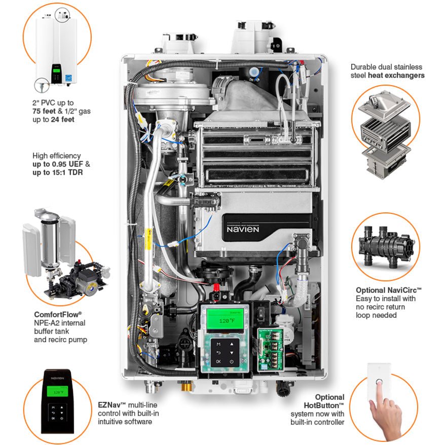 NPE-210A2 - Condensing Tankless Water Heater - 180,000 BTU