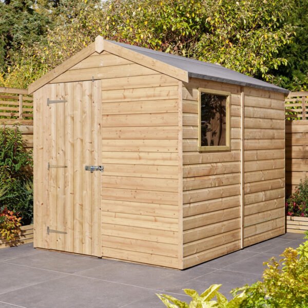 Rowlinson 6x8 Premier Shiplap Single Door Apex Shed