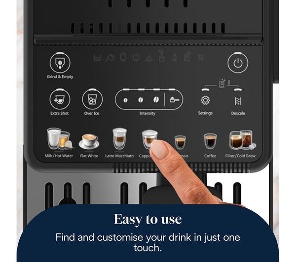 Whole Bean DeLonghi Rivelia Black Automatic Coffee Machine